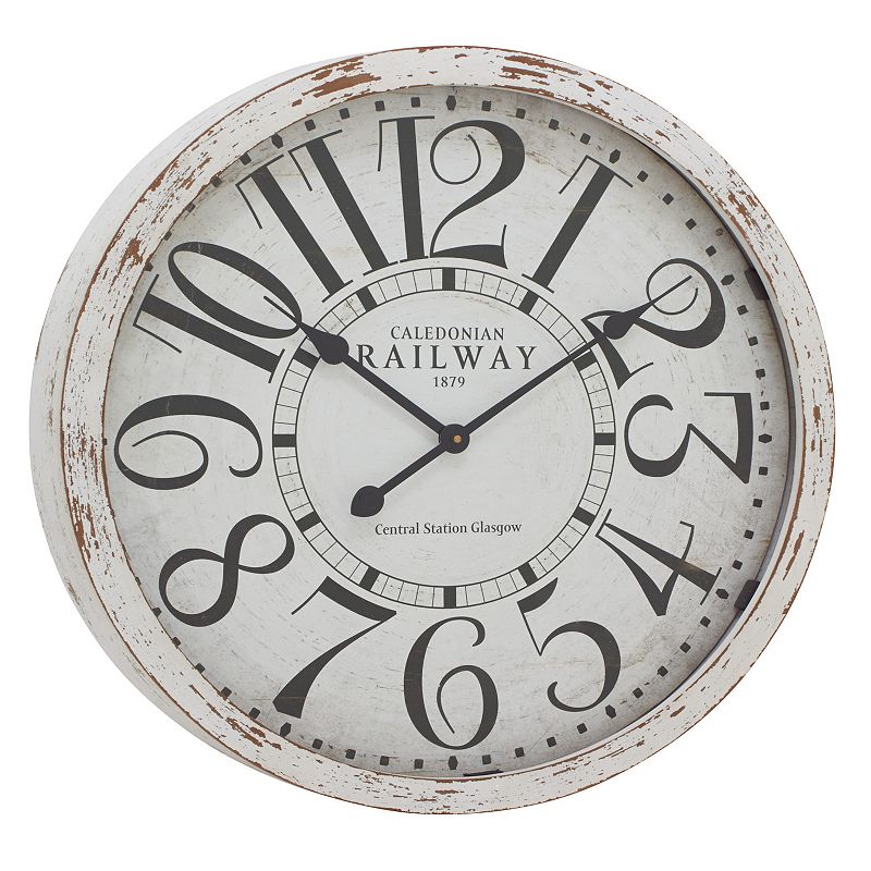 17916024 Stella & Eve Distressed Farmhouse Wall Clock, Whit sku 17916024
