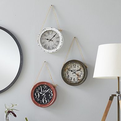 Stella & Eve Distressed Wall Clock 3-piece Set