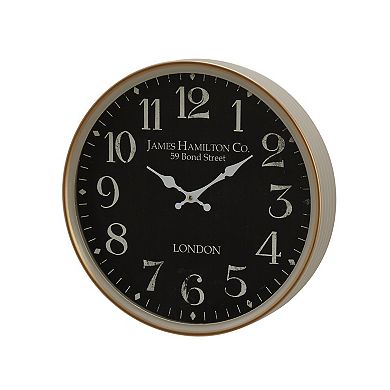 Stella & Eve Distressed Black Iron Wall Clock