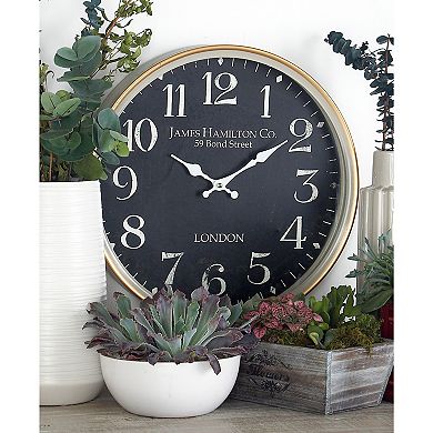 Stella & Eve Distressed Black Iron Wall Clock