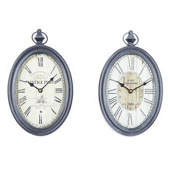 Stella & Eve Pocket Watch Inspired Wall Clock 2 pc Set