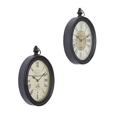 Stella & Eve Pocket Watch Inspired Wall Clock 2-piece Set