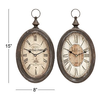 Stella & Eve Pocket Watch Inspired Wall Clock 2-piece Set