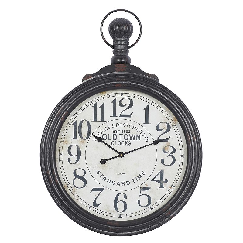 75576916 Stella & Eve Vintage Inspired Wall Clock, Brown sku 75576916