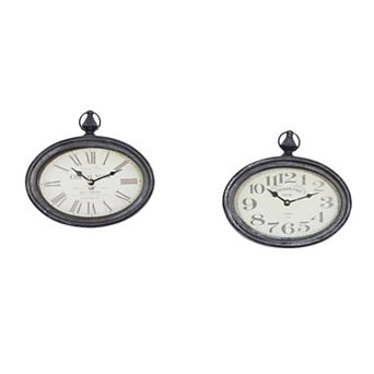 Stella & Eve Oval Wall Clock 2 pc Set