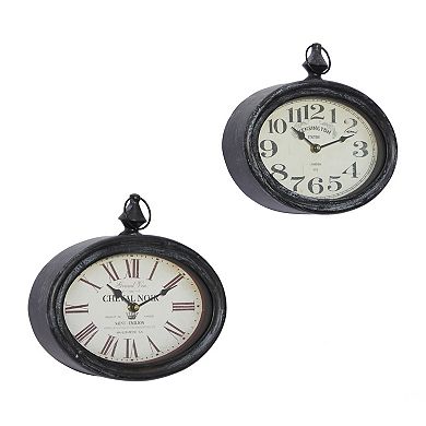 Stella & Eve Oval Wall Clock 2-piece Set