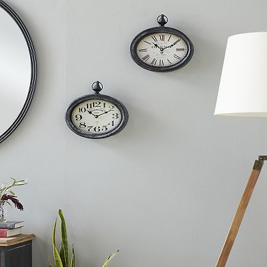 Stella & Eve Oval Wall Clock 2-piece Set