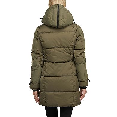 Women's KENDALL & KYLIE Coolidge Quilted & Sherpa Puffer Coat