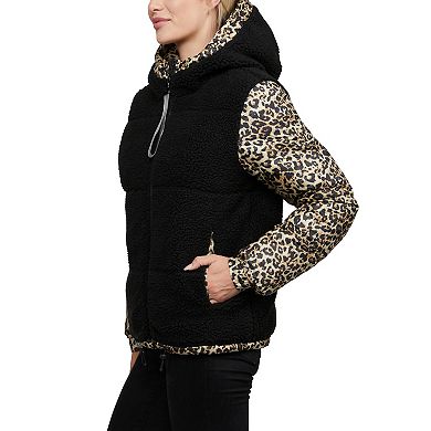 Women's KENDALL & KYLIE Coolidge Reversible Quilted & Sherpa Puffer Jacket