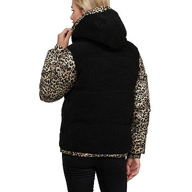 Women's KENDALL & KYLIE Coolidge Reversible Quilted & Sherpa Puffer Jacket