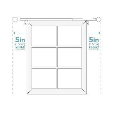 Zenna Home Smart Rods Easy Install Adjustable Cafe Window Rod