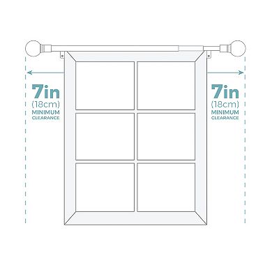Zenna Home Smart Rods Easy Install Adjustable Drapery Window Rod with Cap Finials