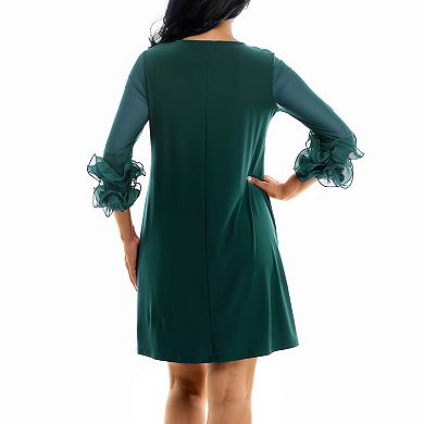 Women's Nina Leonard Ruffle-Sleeve Dress