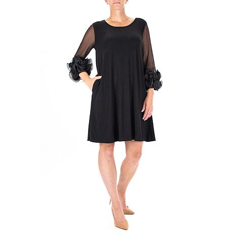 Женские платья Nina Leonard Women's Nina Leonard Ruffle-Sleeve Dress