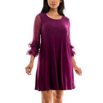 Women's Nina Leonard Ruffle-Sleeve Dress