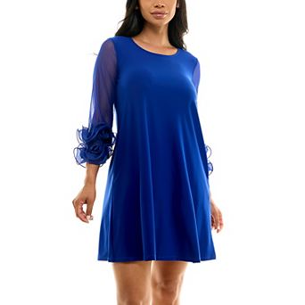 Women's Nina Leonard Ruffle-Sleeve Dress
