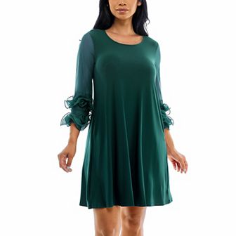 Women's Nina Leonard Ruffle-Sleeve Dress