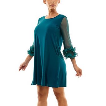Women's Nina Leonard Ruffle-Sleeve Dress