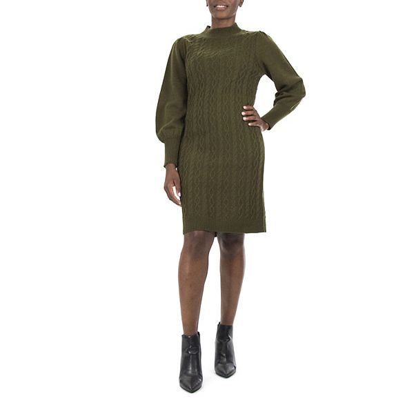 Women's Nina Leonard Cable-Knit Sweater Dress