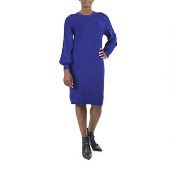 Women's Nina Leonard Bubble-Pleat Sweater Dress