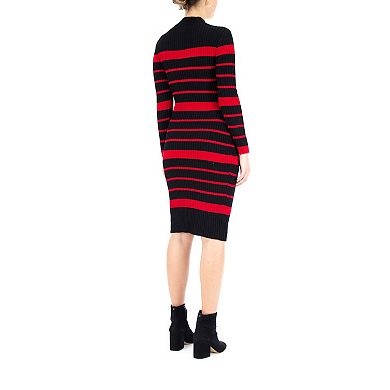 Women's Nina Leonard Striped Sweater Dress