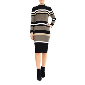 Women's Nina Leonard Striped Sweater Dress