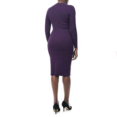 Women's Nina Leonard Mockneck Sheath Sweater Dress