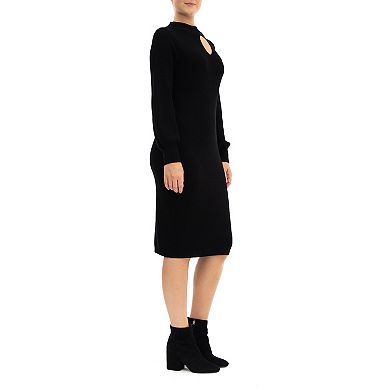 Women's Nina Leonard Keyhole Sweater Dress