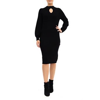 Women's Nina Leonard Keyhole Sweater Dress