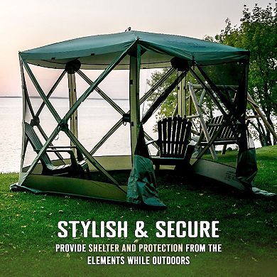 Clam Quick-set Venture 9 X 9 Foot Portable Outdoor Camping Canopy Shelter, Green