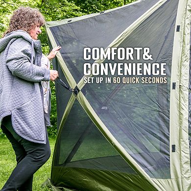 Clam Quick-set Venture 9 X 9 Foot Portable Outdoor Camping Canopy Shelter, Green