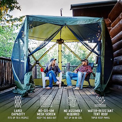 Clam Quick-set Venture 9 X 9 Foot Portable Outdoor Camping Canopy Shelter, Green