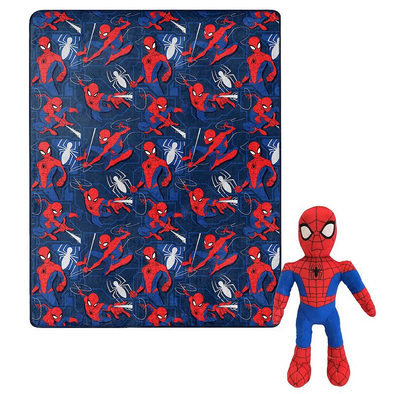 Spider-Man Fearless Spidey Character Hugger Pillow & Silk Touch Throw Set, 