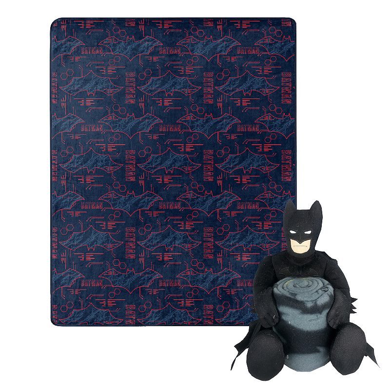 Batman Cyber Symbols Character Hugger Pillow & Silk Touch Throw Set, Multic