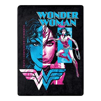 Wonder Woman Truth Compassion Strength Silk Touch Throw