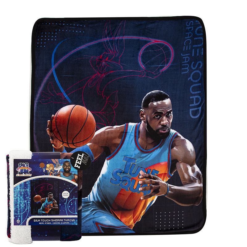 Space Jam 2 Silk Touch LeBron James Sherpa Throw, Multicolor