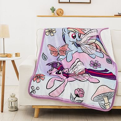 My Little Pony Floral Flight Silk Touch Sherpa Throw