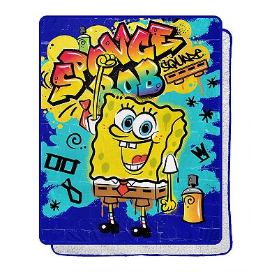 SpongeBob SquarePants Graffiti Bob Silk Touch Sherpa Throw