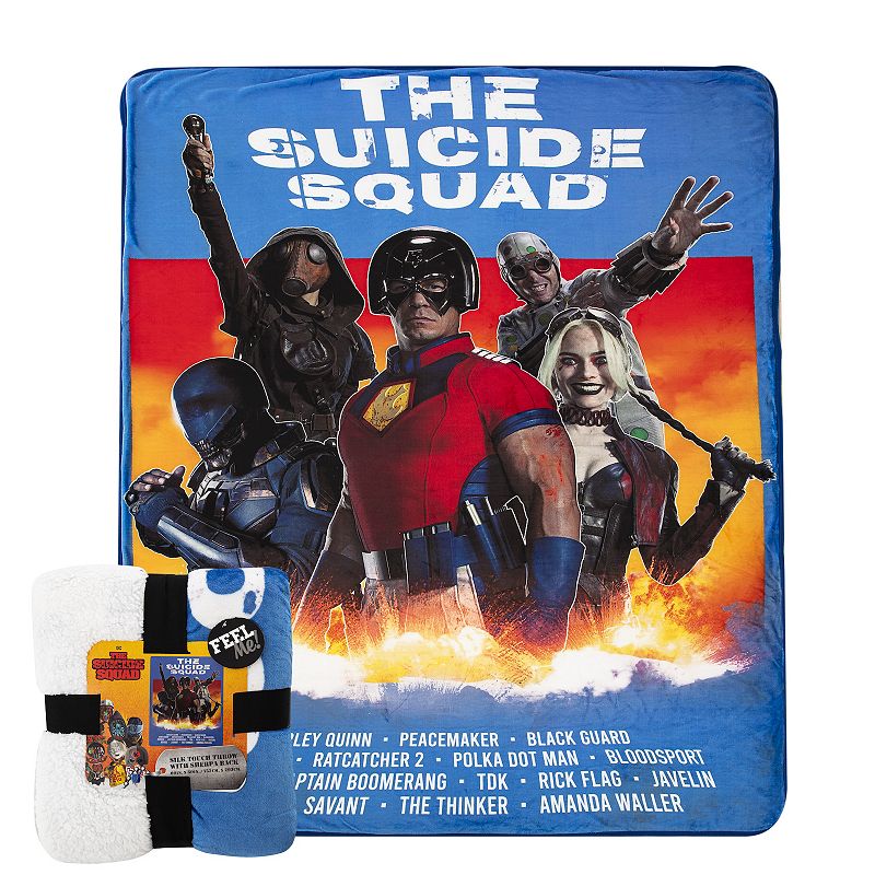Suicide Squad 2 Poster Oversized Silk Touch Sherpa Throw, Multicolor