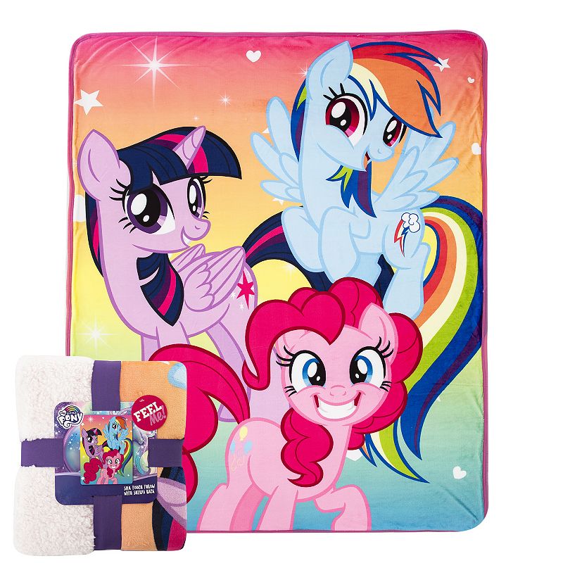 My Little Pony Rainbow Surprise Oversized Silk Touch Sherpa Throw, Multicol