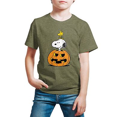 Boys 8-20 Peanuts Snoopy Woodstock Halloween Tee