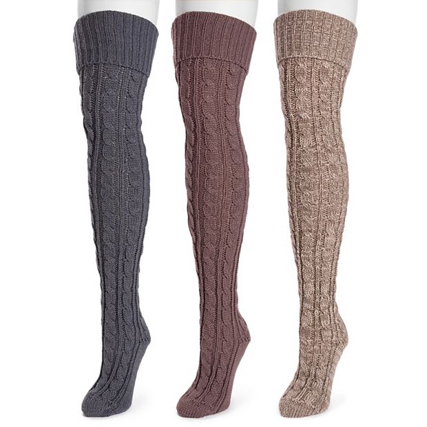 Muk Luks Women's Over The Knee Socks, 3 Pair