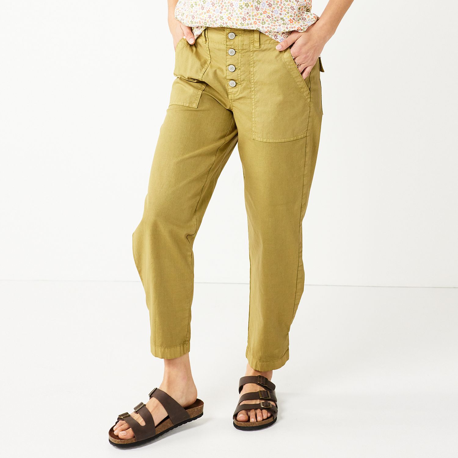 Convertible Tapered-Leg High-Waisted 