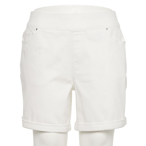 Plus Size Croft & Barrow® Pull-On Jean Shorts