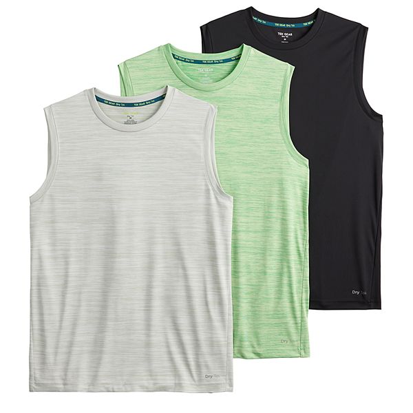 Tek Gear Performance Short Sleeve T-Shirt DryTek Top Tee Big & Tall Green & Gray 