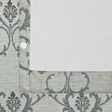 Zenna Home Linen Damask 100% Blackout Wraparound Window Curtain