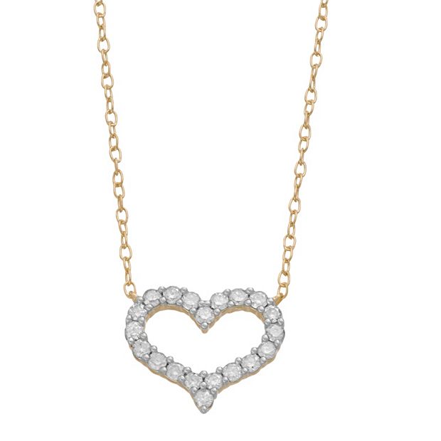 Sterling Silver 1 4 Carat T.W. Diamond Heart Pendant Necklace