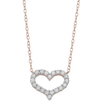 Sterling Silver 1/4 Carat T.W. Diamond Heart Pendant Necklace