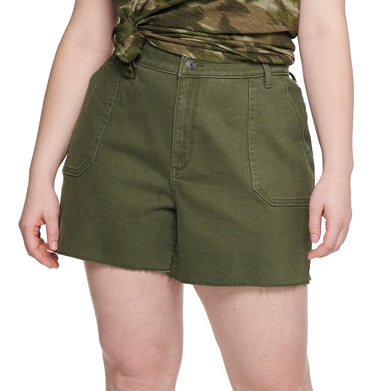 Plus Size Sonoma Goods For Life Premium High-Waist Denim Shorts, Womens, S