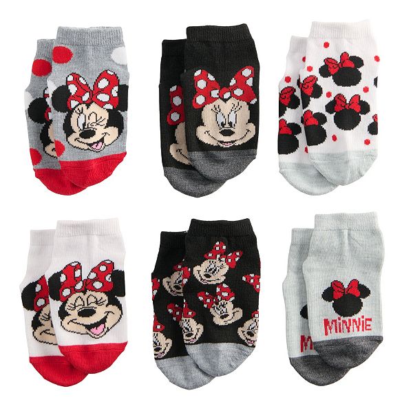 Toddler Girl Disney Minnie Mouse 6Pack LowCut Socks